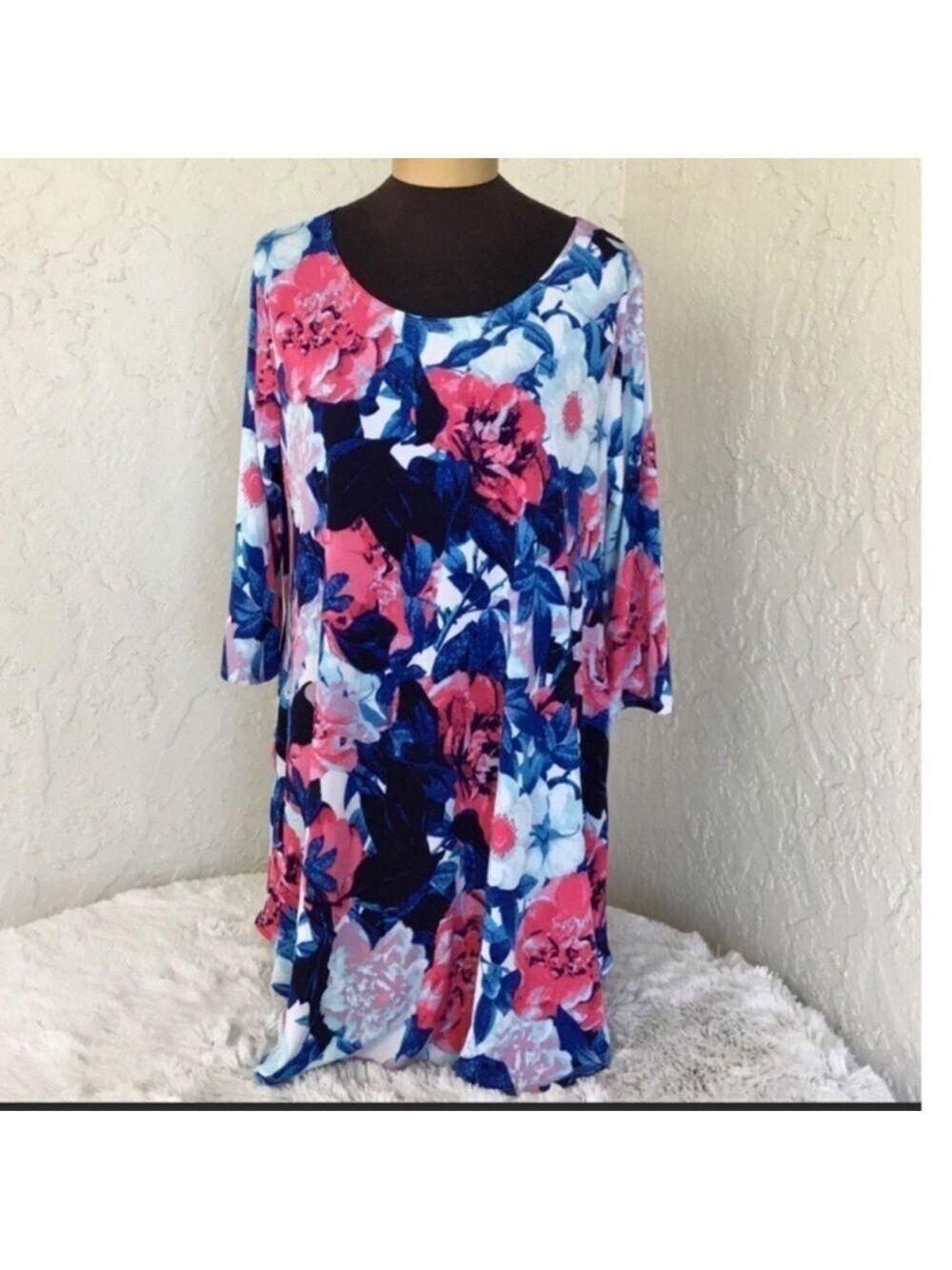 42pops 1X floral scoop neck NWT dress or long top